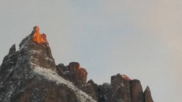 Ultimi raggi del sole del 2017 su Cima Santner-Santnerspitze 2414 m.